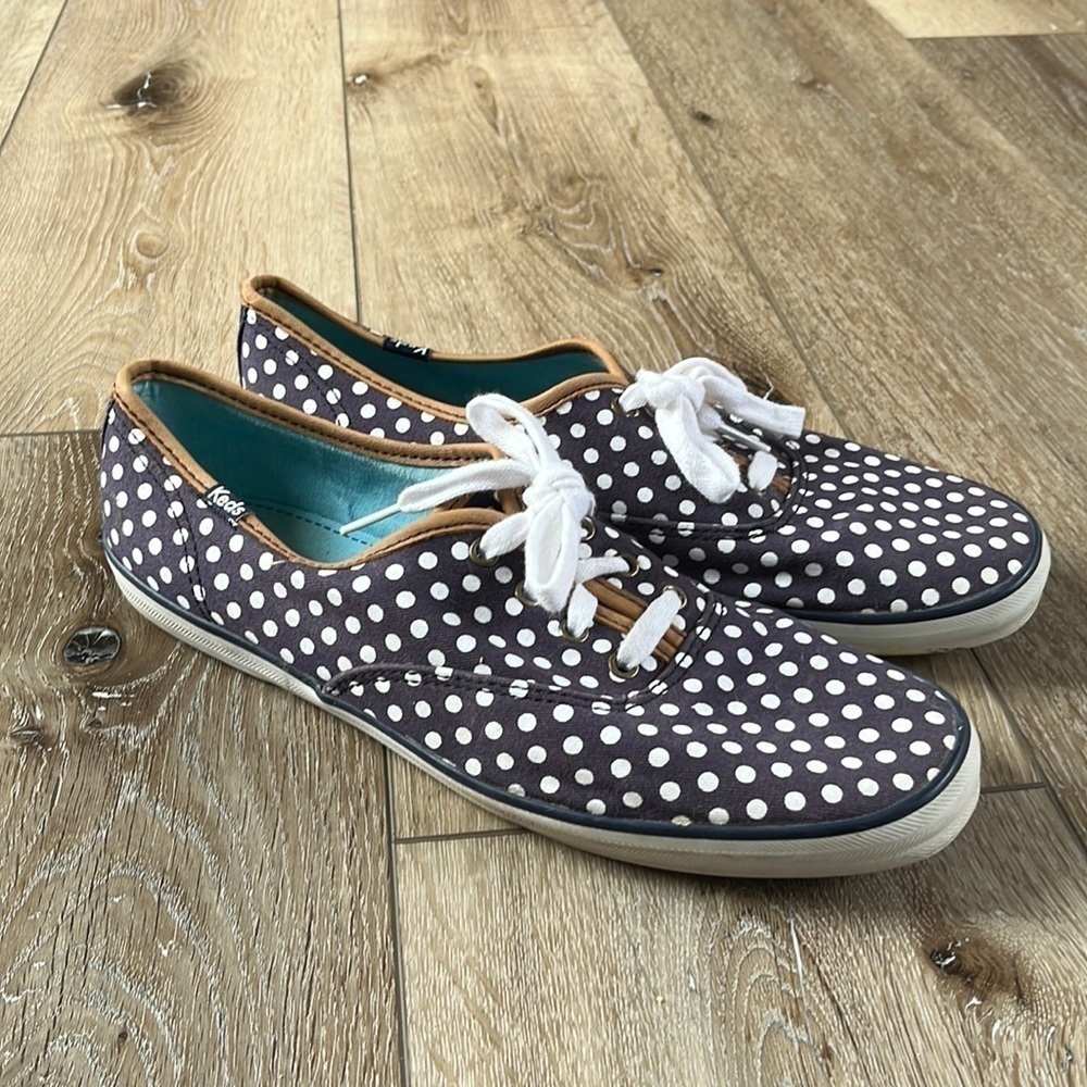 KEDS Navy White Polka Dot Sneakers